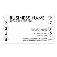 plain punch card business card