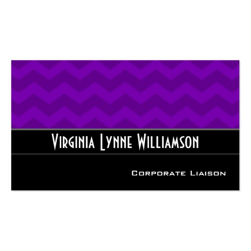 Plain Purple Chevron Modern Business Cards (front side)