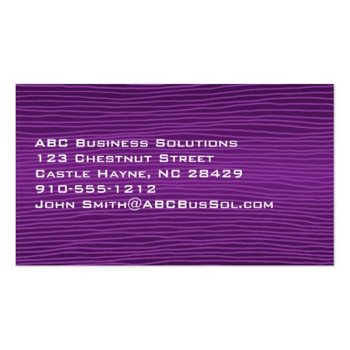 Plain Purple Modern Professional Business Cards (back side)