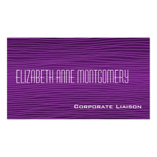 Plain Purple Modern Professional Business Cards (front side)