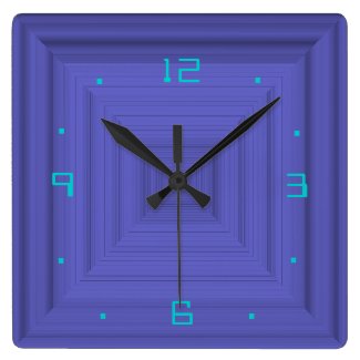 Plain Purple with Aqua>Wall Clock
