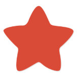 Plain Red Background. Star Sticker