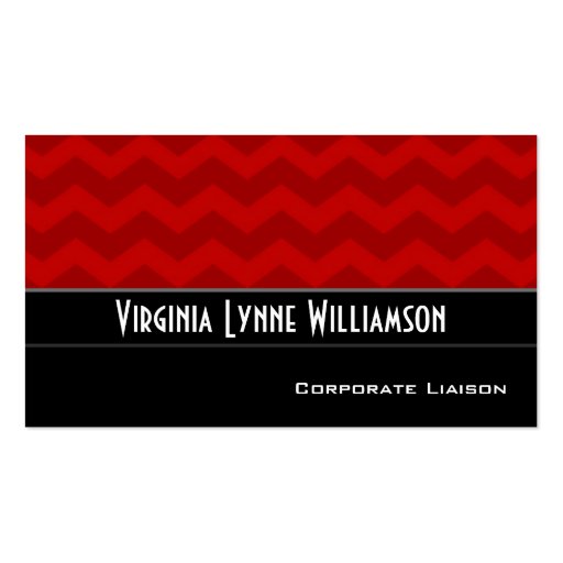 Plain Red Chevron Modern Business Cards (front side)