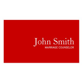 Plain Red Marriage Counseling Business Card