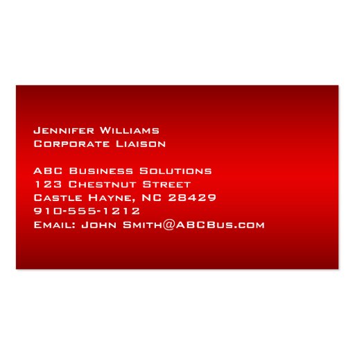 Plain Red Minimalist Professional Business Card (back side)