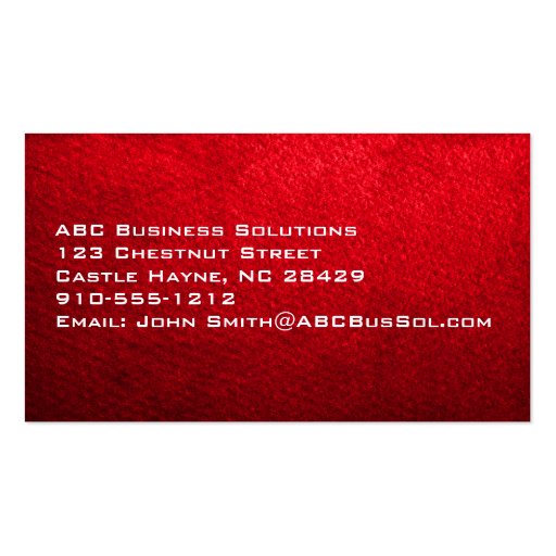 Plain Red Modern Professional Business Cards (back side)