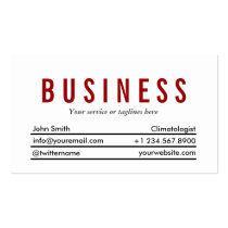 Plain Red Title Climatologist Business Card