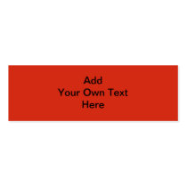 Plain Red with Black Text. Custom Business Card Templates