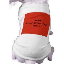 Plain Red with Black Text. Custom Dog Clothing