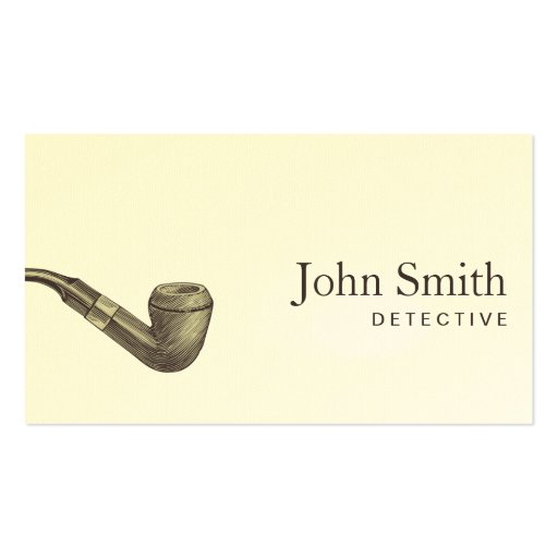 Plain Retro Pipe Detective Business Card (front side)