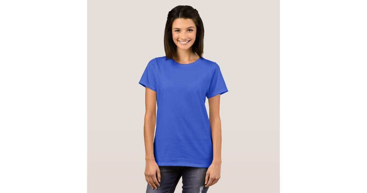 white and royal blue tshirt
