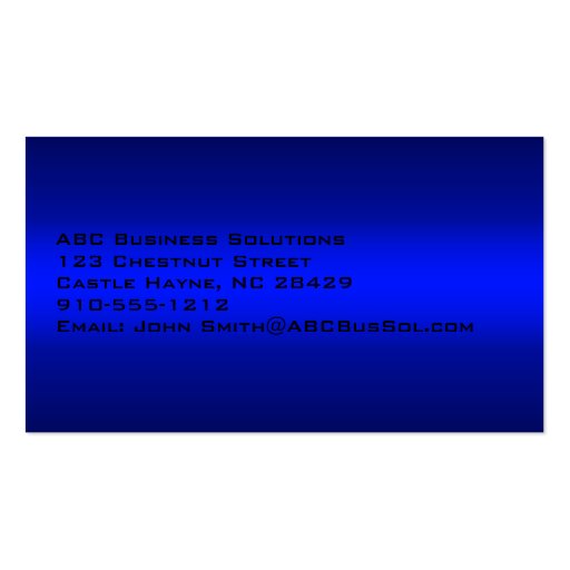 Plain Shades of Blue Professional Business Cards (back side)