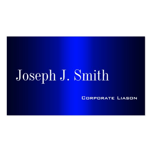 Plain Shades of Blue Professional Business Cards (front side)