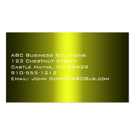 Plain Shades of Gold Professional  Business Cards (back side)