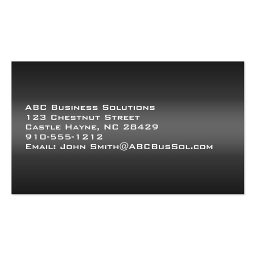 Plain Shades of Grey Professional Business Card (back side)