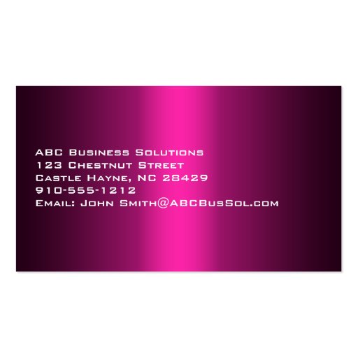 Plain Shades of Pink Professional Business Cards (back side)