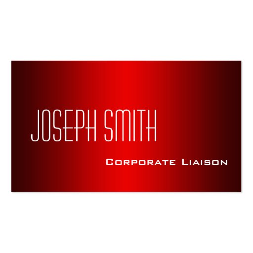 Plain Shades of Red Professional Business Cards (front side)