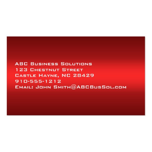 Plain Shades of Red Professional Business Cards (back side)