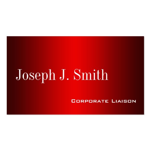 Plain Shades of Red Professional Business Cards (front side)
