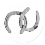 Plain Silver Horse Shoes Sticker