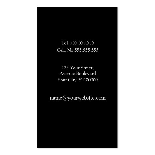 Plain & Simple Black Vertical Business Card (back side)