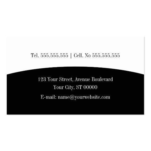 Plain & Simple Black & White Business Card (back side)