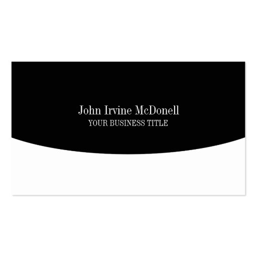 Plain & Simple Black & White Business Card (front side)