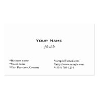plain, simple business card template