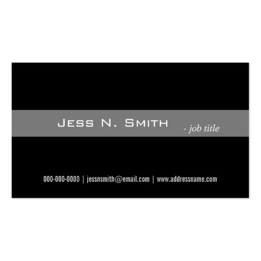 Plain,simple,elegant black business card. (front side)