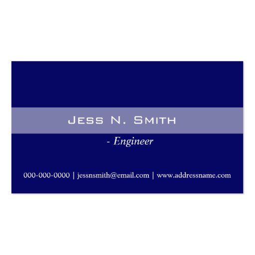 Plain,simple,elegant blue business card. (front side)