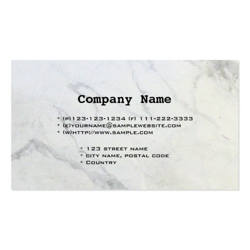 Plain,simple,elegant marble  business card. (back side)