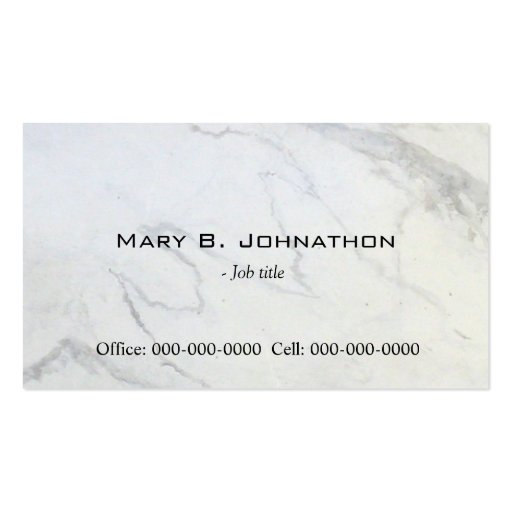 Plain,simple,elegant marble  business card. (front side)