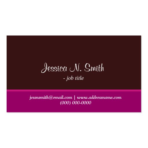 Plain,simple,elegant purple business card. (front side)
