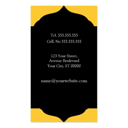 Plain & Simple Framed Black Vertical Business Card (back side)