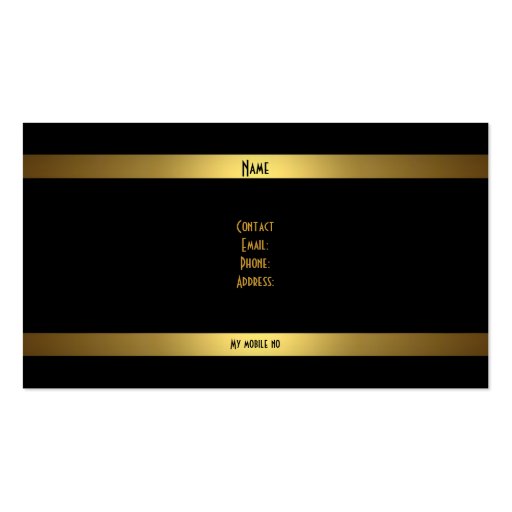Plain Simple Gold Black Elegant Classy Business Card Templates (back side)