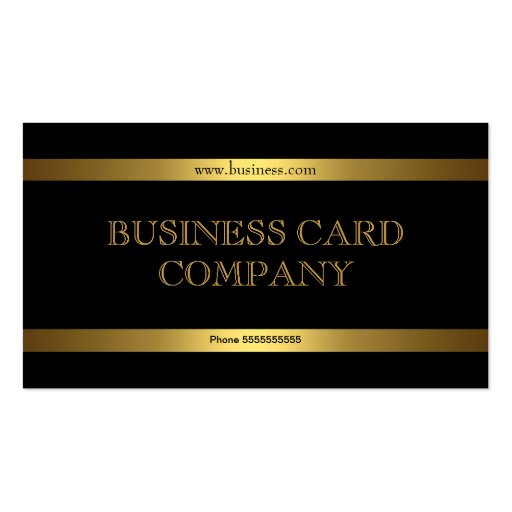 Plain Simple Gold Black Elegant Classy Business Card Templates (front side)