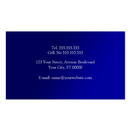 Plain & Simple Gradient Blue Business Card (back side)