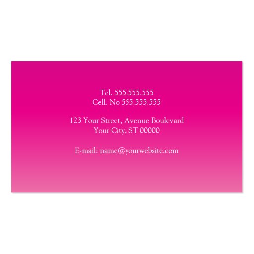 Plain & Simple Gradient Pink Business Card (back side)