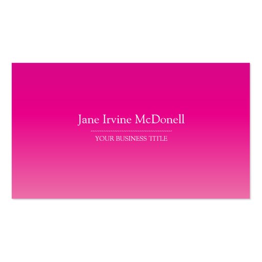 Plain & Simple Gradient Pink Business Card (front side)