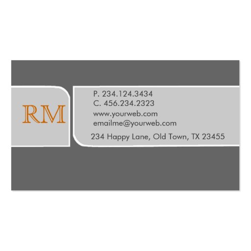 Plain Simple  Gray Business Card Template (back side)
