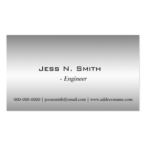 Plain,simple,metal shining business card. (front side)