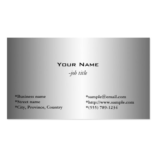 plain, simple, shining metal like business cards