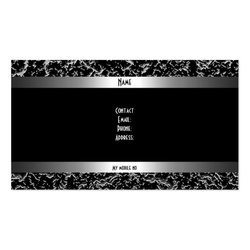 Plain Simple Silver Black Elegant Classy Business Card Template (back side)