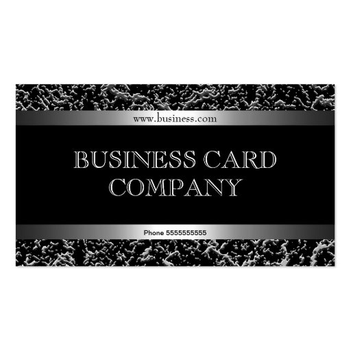 Plain Simple Silver Black Elegant Classy Business Card Template (front side)