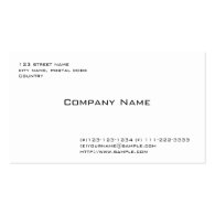 plain, simple white business card