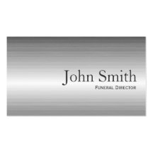 Plain Steel Metal Funeral Business Card