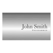 Plain Steel Metal Programmer Business Card