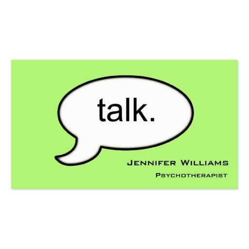 Plain Talk Psychotherapist Modern Business Card