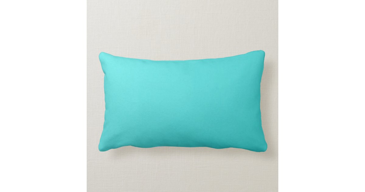 Plain turquoise throw pillow lumbar Zazzle