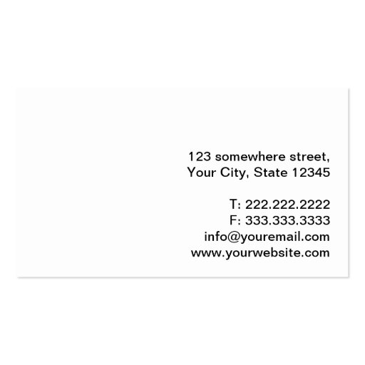 Plain White Anesthesiologist Business Card (back side)